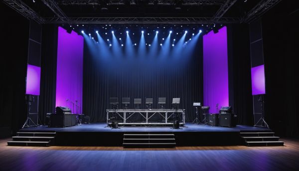 Matériel de sonorisation et lumières pour salle